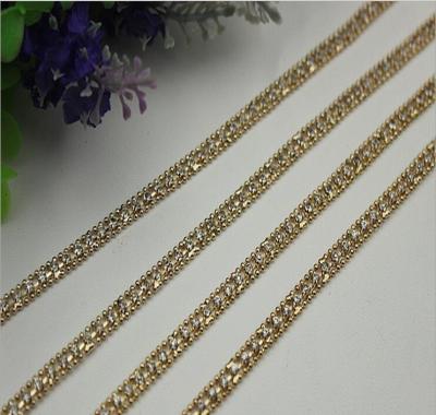 China Specialized OEM high end cheap iron diamond decorative 6 mm width bag gold chain for sale