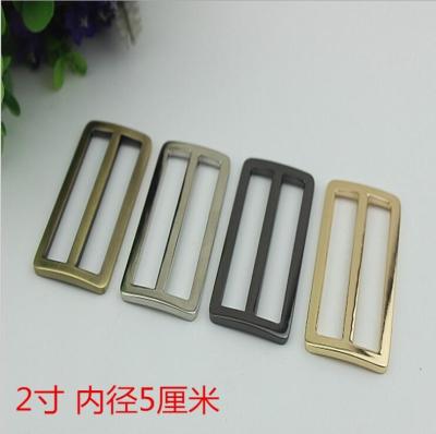 China China manufacturer 50 mm nickel color bag adjuster slide strap metal tri-glide buckle for sale