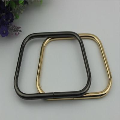 China Professional factory high quality fashion zinc alloy square shape gunmetal color handbag leather handle for sale