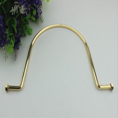 China Handbags manufacturers zinc alloy light gold 220 mm length metal handle for handbag accessories for sale