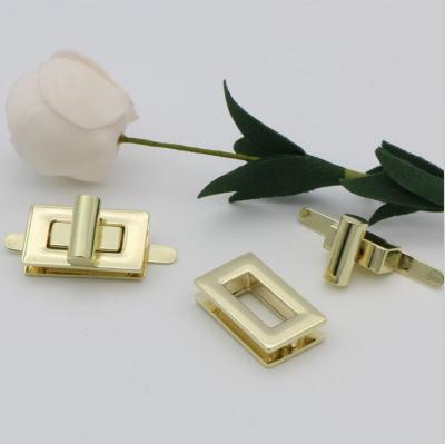 China Factory direct sale light gold bag making accessories rectangle metal locks for sale