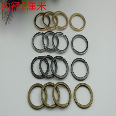 China Hang Chain Hook DIY Craft Key Hardware Nickel Color Iron Round Flat Split Key Ring for sale