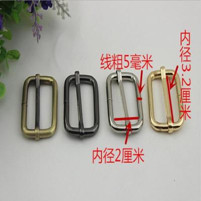 China Cheaper manufacturing good quality 32 mm gold iron bag adjustable belt buckles tri glide buckles for sale