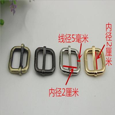 China Bag making fittings 20 mm light gold iron adjust square ring adjustable buckle for sale