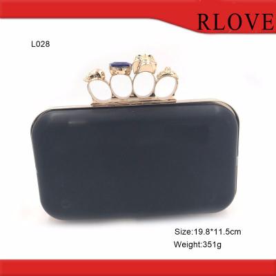 China High quality rectangle shape gold diamond decorative lock plastic box metal clutch frame for sale