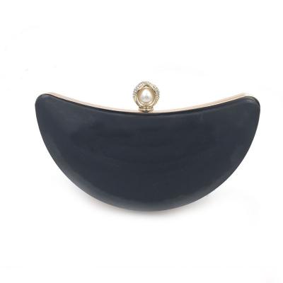 China Moon boat shape gold wallet box clutch purse bag metal frame for handbag for sale