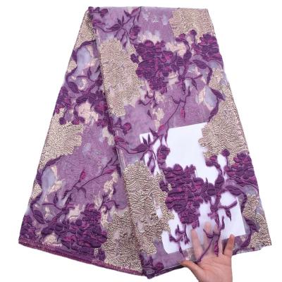 China High Quality Breathable African Velvet Lace Nigeria Dress Fabric Breathable Jacquard Lace Fabric for sale