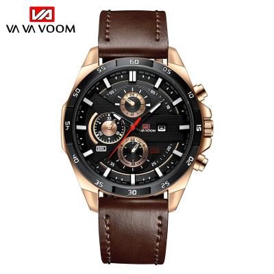 China New full calendar men's sports watches calendar top waterproof quartz leather simple design customization brand craft watch custom logo for sale