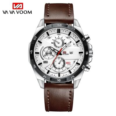 China Full calendar men's sports watches leather top calendar brand fashion simple design customization manufacture craft quartz waterproof watches for sale