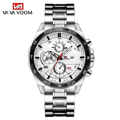 China New Fashion Sports Men Brand Stainless Steel Waterproof Calendar Dropshipping Custom Quartz Watch High Quality Simple Full Band Calendar for sale