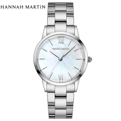 China Newest Popular Luxury Hannah Martin Round 3atm Water Resistant Black Custom Logo Good Full Calendar Popular Ladies Watch for sale