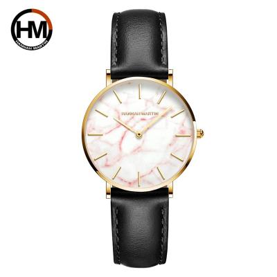 China Hannah Martin Ladies Own Logo Low MOQ Japan Movt Calendar Quartz Female Genuine Leather Watch Full Fashion Waterproof Women's Quartz Designer Watch for sale