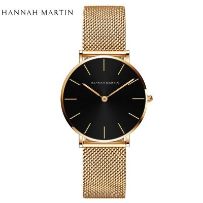 China Complete Calendar Hannah Martin Stainless Steel Quartz Female original waterproof designs Japan custom with my logo to make your own latest watch for sale