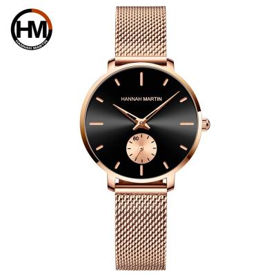 China Full Calendar Hannah Martin New Simple Luxury Alloy Fashion Waterproof Stainless Steel Bracelet Wrist Rose Gold Womens Watches Latest Ladies for sale