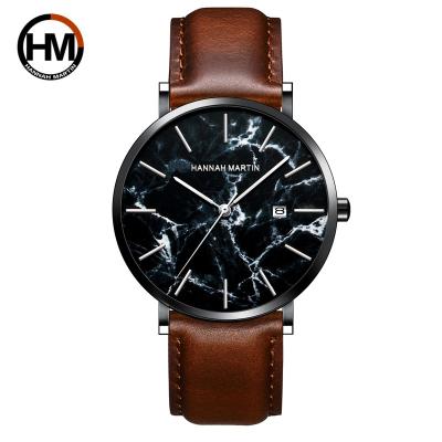 China Full Calendar Hannah Martin New Simple Luxury Alloy Fashion Stainless Steel Waterproof Boxes Hand Wrist Rose Gold Straps Leather Genuine Watch for sale