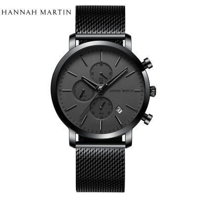 China HANNAH MARTIN Fashion Men Top Brand Business Classic Full Calendar Waterproof Wristwatch Japanese Calendar Movement Quartz Watch for sale