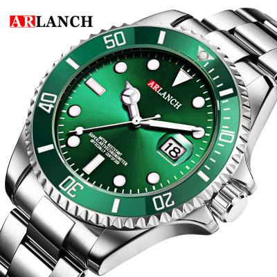 China Complete Business Calendar Men Low MOQ Drop Shipping Watch Manufacturer Custom Logo Silver Green Stainless Steel Men Watches relogio masculino for sale