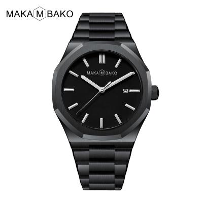 China Top Brand Business Water Resistant Stainless Steel Luxury Wristwatches Class Japan Miyota Classic Luxury Movement Strap Matte Black Watch for sale