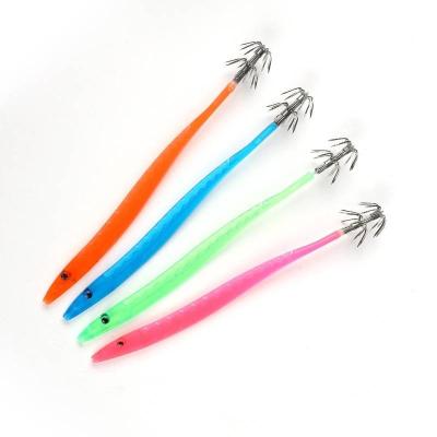 China ABS Plastic 304 Stainless Steel Fishing Hook 17.5CM 14.5CM Luminous Squid Bait Shrimp Jig Hook Octopus Lures Artificial Cuttlefish Bait Hook for sale