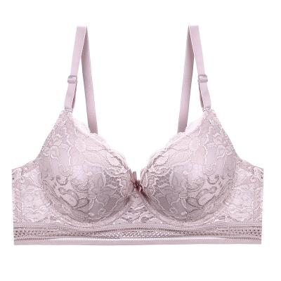 China QUICK DRY hot sale floral embroidery push up lingerie woman lace bras for women unlined wire padded bra for sale