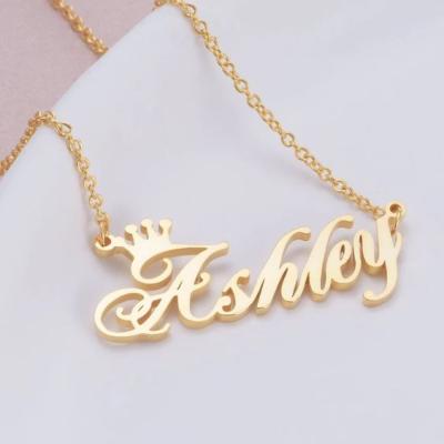 China Wholesale Jewelry CLASSIC Alphabet Letter 18K Gold Silver Plated Custom Name Pendant Necklace Personalized BHNP087 for sale