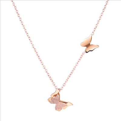 China FASHIONABLE 2020 Bestseller Stainless Steel Butterfly Necklace Jewelry For Women Gift 24k Gold Necklace For Butterfly Chain Jewelry for sale