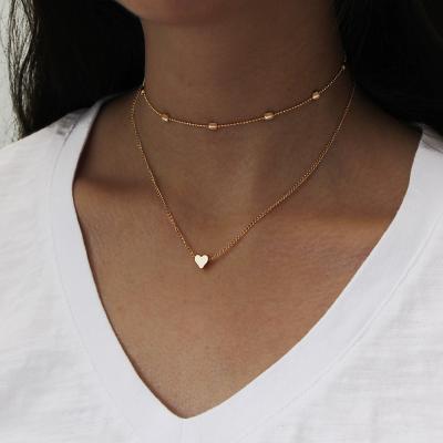 China Multilayer Necklace BHNP068 Heart-Shaped Fashion Clavicle Collar Neck Chain Pendant Simple FASHIONable Female Fishing Pendant for sale