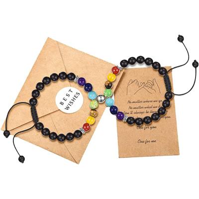 China Couples Bracelets Romantic Magnetic Matching Natural Stone Beaded Relationship Background Gifts For Women Men Her Hers Friends for sale