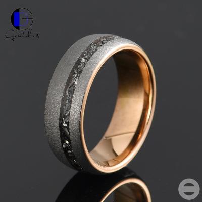 China CLASSIC Jewelery Matt Surface Crushed Meteorite Tungsten Ring For Men from Gentdes for sale