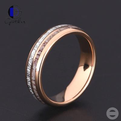 China CLASSIC Rose Gold Tungsten Ring Deer Antler Wedding Rings from Gentdes Jewelry for sale