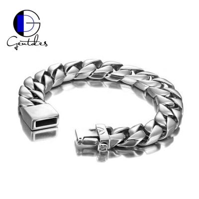 China Gentdes Stainless Steel Jewelry Fashion Silver Color Heavy Stainless Steel Chain Bracelet For Men for sale