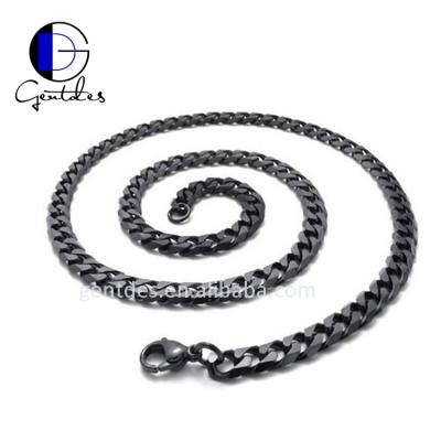 China Custom CLASSIC Chain Jewelry Gentdes Black Stainless Steel Necklace for sale