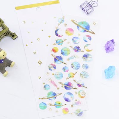 China Cartoon Sticker Ychon Galaxy Stickers with Starry Sky Planet Moon Decals for Scrapbook Laptop Phone Diary Crystal Stickers for sale