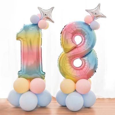 China Wholesale 30 Inch Ychon Festival Decoration Number Balloons Candy Color Balloons Foil Balloons for sale