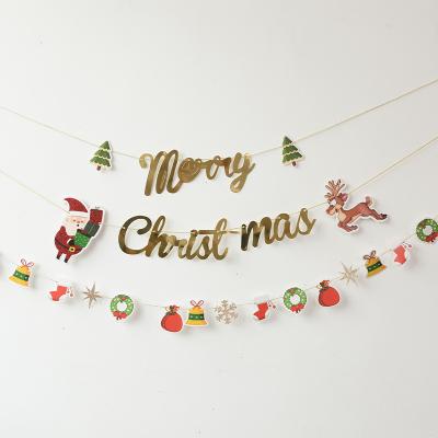 China Christmas Decoration Banner Ychon Merry Christmas Theme Party Decoration Banner Christmas Hotel Window Door Hanging Festival Decoration Supplies for sale