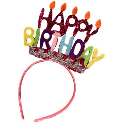 China Decration Ychon Happy Birthday Headband Headband Celebrity Holiday Party Decoration Party Photo Hair Online Headdress for sale