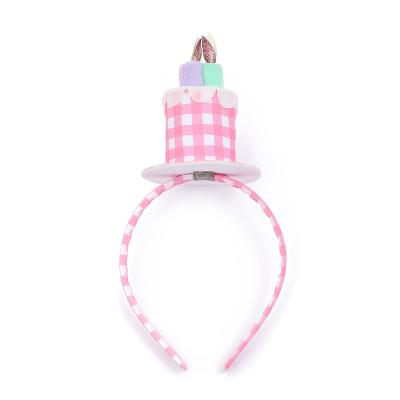 China Lovely Birthday Cake Colorful Hair Ornaments Cute Party Decration Ychon Candle Headband Holiday Party Decoration for sale