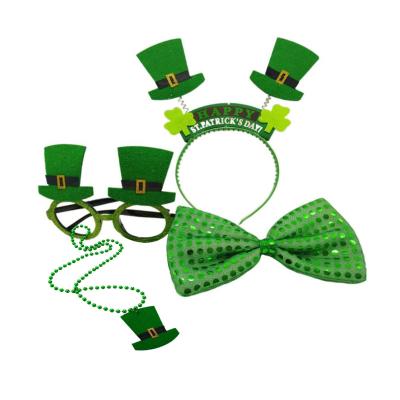 China Party Decration Ychon Headband Glitter Shamrock Shamrock Irish Glass Beads On St Patrick's Day Decorations Holiday Party Decoration for sale