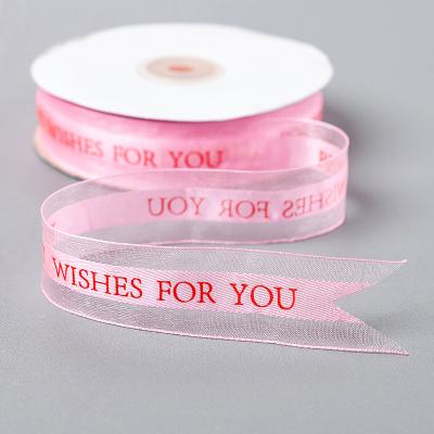 China High Quality Custom Made 2.5cm 45M Polyester Gift Wrapping Wrapping Polyester Ribbon Decoration Prints Satin Ribbons Gift Ribbon for sale