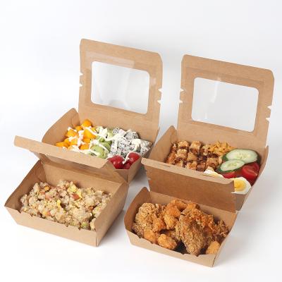 China Wholesale Recyclable Fast Food Takeaway Single Meal Fried Rice Noodle Window Lunch Box Wrapped Disposable Food Bowl for sale