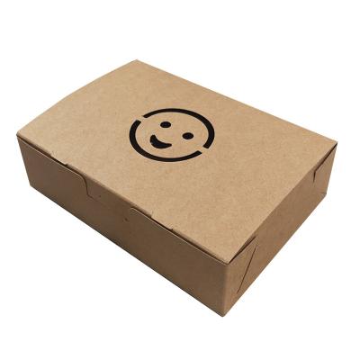 China Square Kraft Paper Box Oil Proof Paper Box Recyclable Disposable Packed Salad Pasta Fried Chicken Takeout Paper Lunch Box for sale