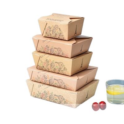 China Recyclable Disposable BBQ Lunch Box Fried Chicken Salad Paper Lunch Box Rectangular Oil Proof Packaging Take Out Packing Box for sale