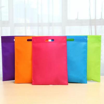 China Custom Logo Non-Woven Material Hot Pressing Process Bag Eco-friendly Folding Flat Pouch Retail Shopping Bag for sale