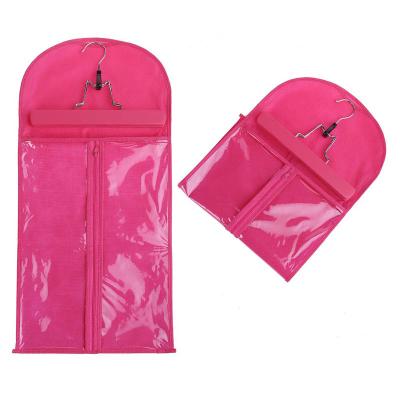 China High Quality Nonwoven Folding Hair Storage Bags Zipper Wig Dust Cover Hair Extensions Storage Bag Hair Extension Rack for sale