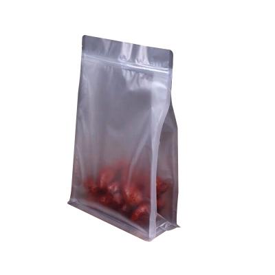 China Self-Sealing Self-Sealing Self-Sealing Fruit Dry Transparent Square Bottom Bag Nut Zipper Compound Self-supporting Packing Bag for sale