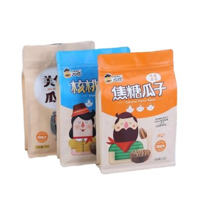 China Freestanding Leisure Moisture Proof Food Bag Printed Aluminum Plastic Compound Oat Bag Octagonal Zipper Sealed Bag for sale