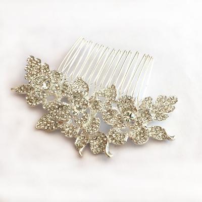 China RE3419 Bridal Wedding Hair Comb Rhinestone Crystal Flower Hair Comb Elegant Wedding Hair Accessories for sale