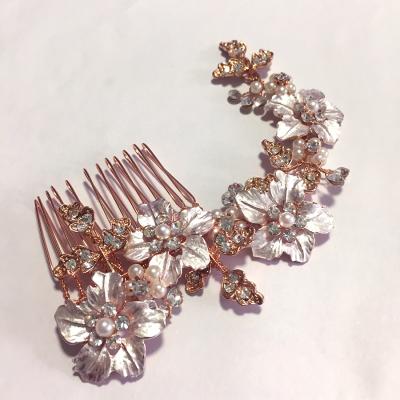 China ES47 Vintage Flower Wedding Bridal Hair Comb Rhinestone Hair Clip Hair Accessories Bridesmaid Gift for sale