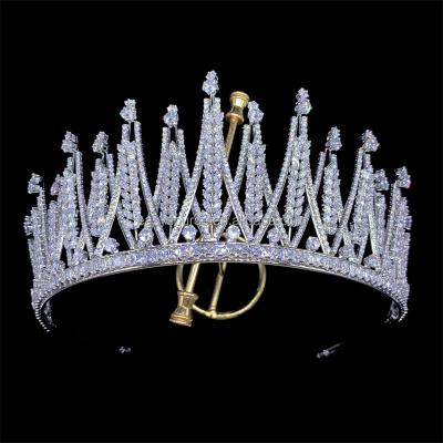 China RE4367 Zircon Crown Adjustable Bridal Fashion CZ Tiara Wedding Hair Jewelry for sale