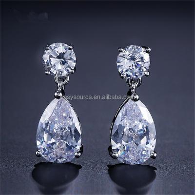 China RE4383 CLASSIC Zircons Luxury Bridal CZ Earring Zircon Wedding Earrings Brides Jewelry for sale